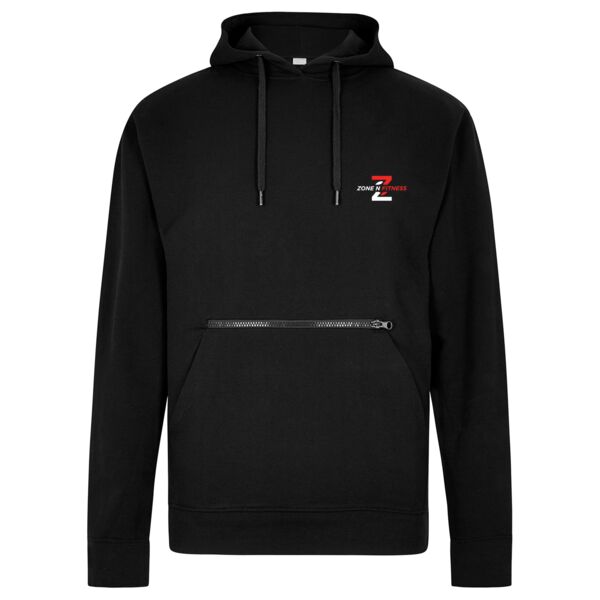 Regular fit piqué hoodie with zipped pocket Thumbnail